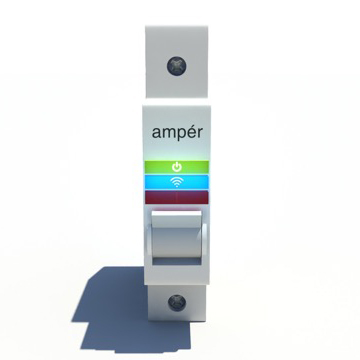A mock-up illustration of ampér's smart circuit breaker technology.