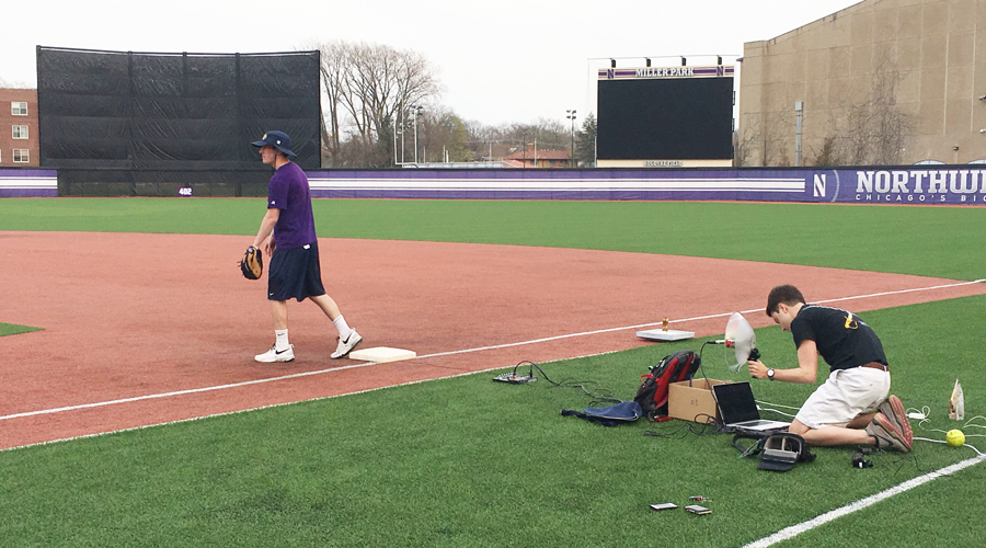 The team tested the sensors outdoors with sideline and contact microphones to detect lag.