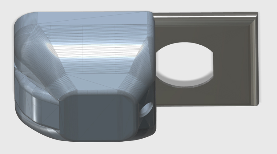 ChargER+'s plastic case encompasses a phone charger holding two Apple charger heads and one micro USB charger head.