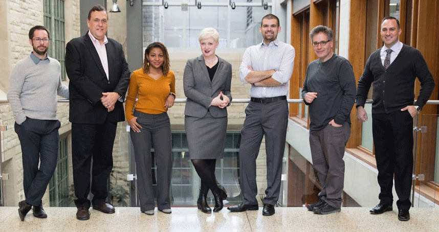 Left to right: Jeff Henderson, Mark Werwath, Laurelle Banta, Katie Kollhoff, Ian Wiese, Mike Marasco and Matt Heise