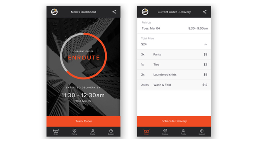 Tide Spin is an app-based service that outsources laundry to professional cleaners at Tide dry-cleaning facilities.